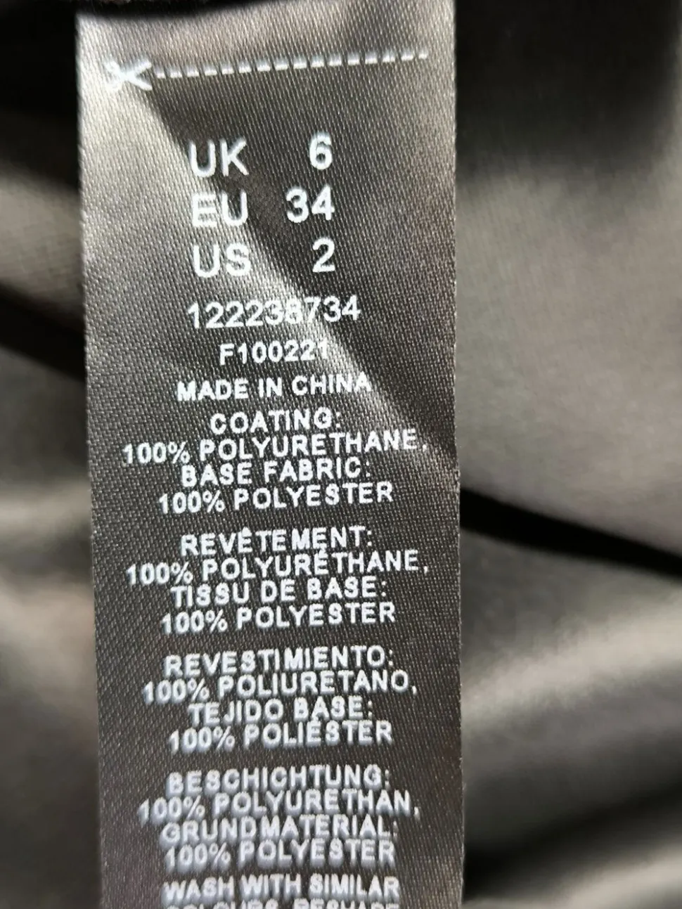 Kunstlederkleid Größe 34