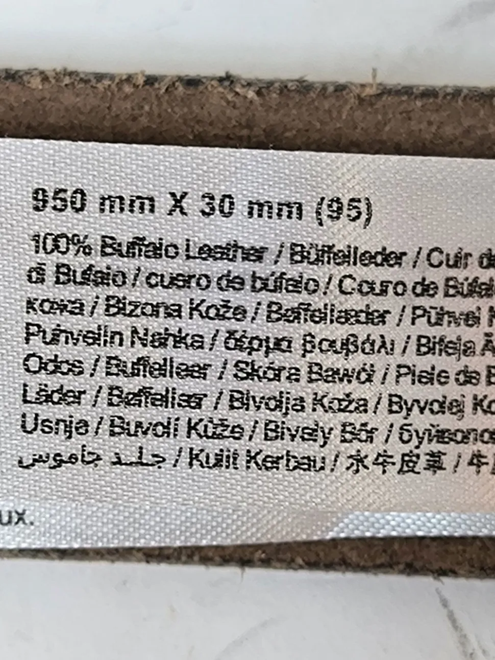 Ledergürtel Größe 95