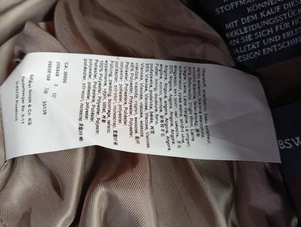 Wollmantel Größe 36